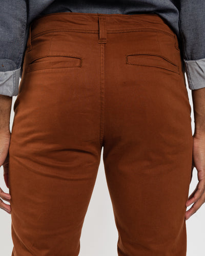 Chestnut Stretch Sateen Slim-Fit Chino