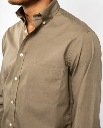 Khaki Organic Cotton Poplin Shirt
