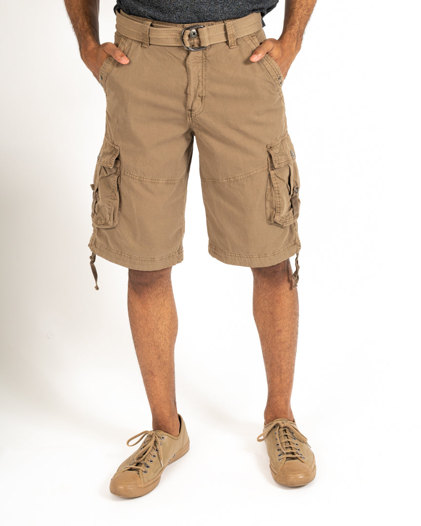 British Khaki Belted Cargo Short