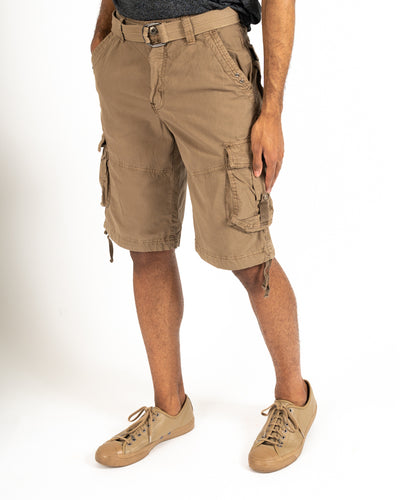 British Khaki Belted Cargo Short
