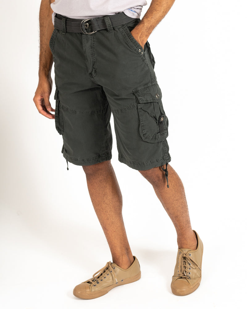 Charcoal Belted Cargo Short