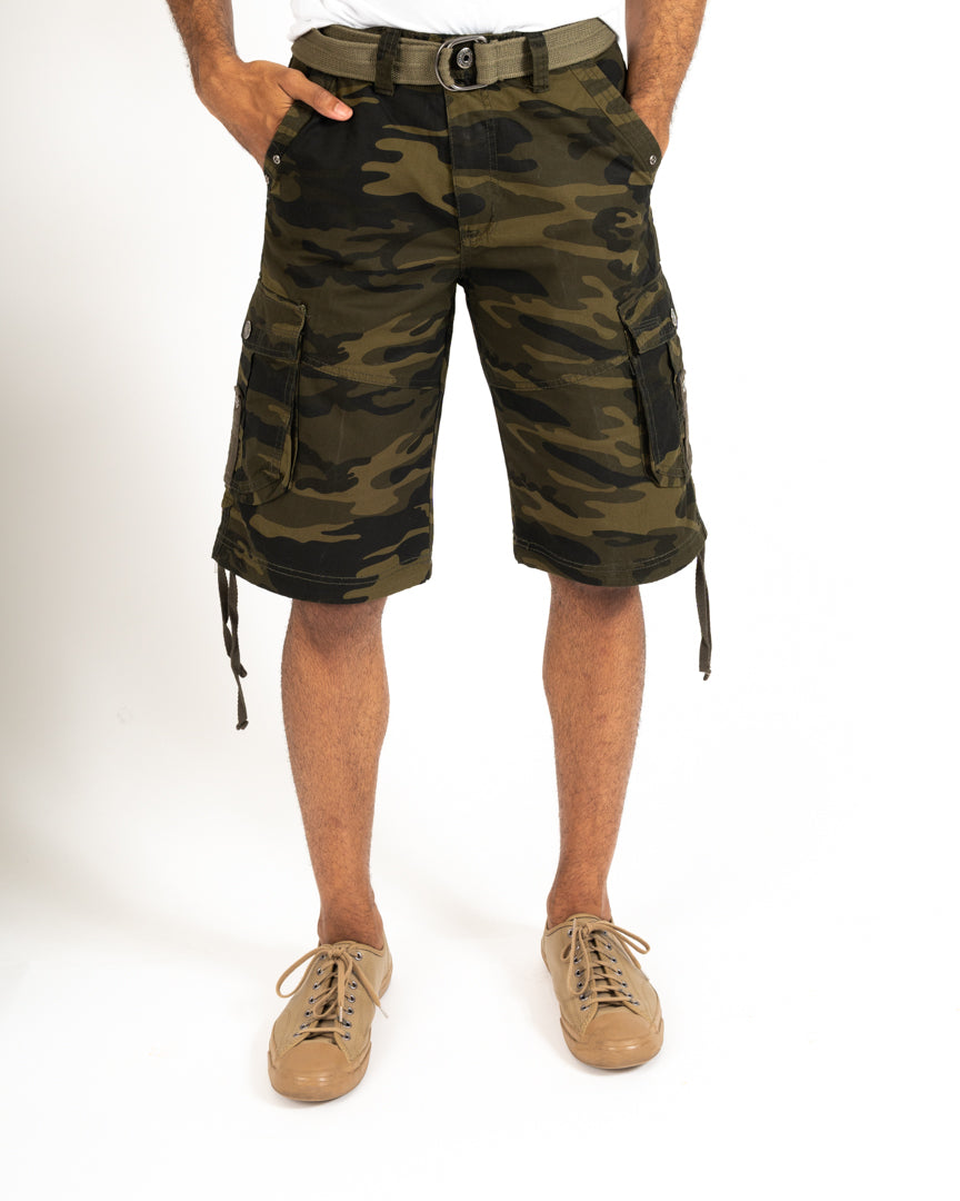 Olive Camo Belted Cargo Short - Alexander Julian
