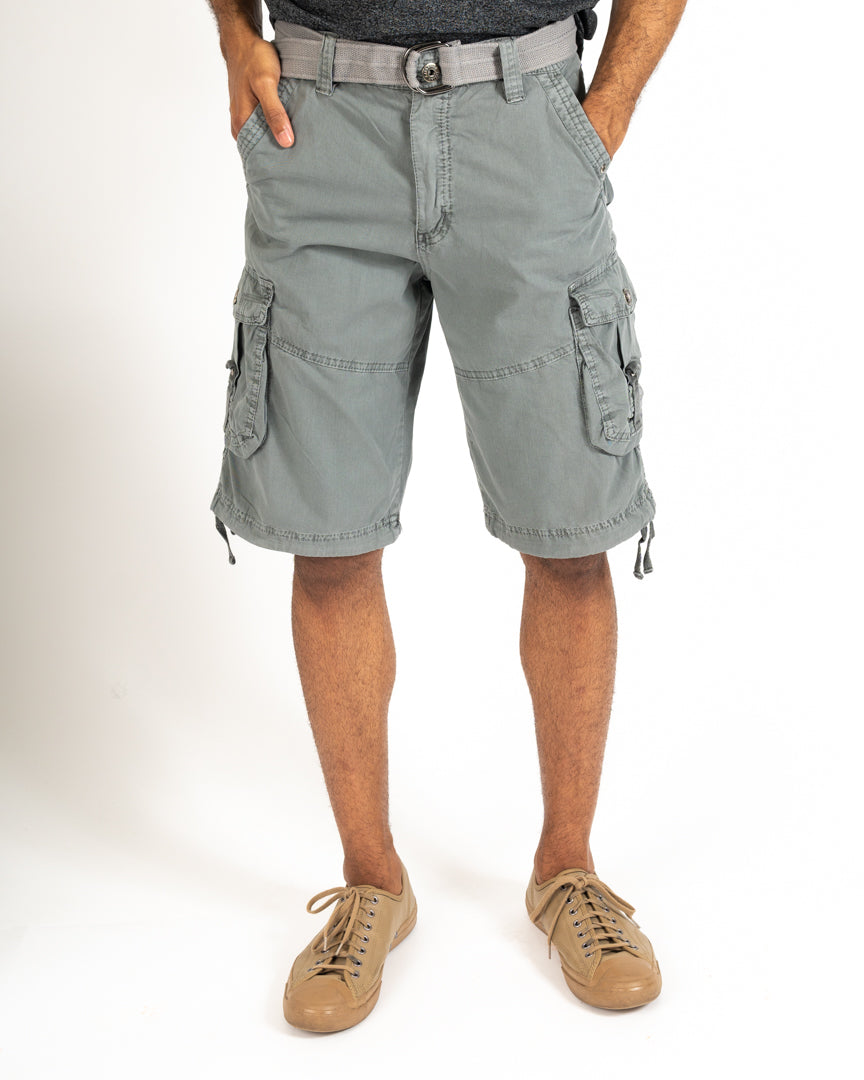 Lt Grey Belted Cargo Short