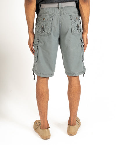 Lt Grey Belted Cargo Short