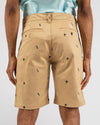 Khaki Flat Front Surfer Shorts