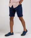Navy Flat Front Lobster Shorts