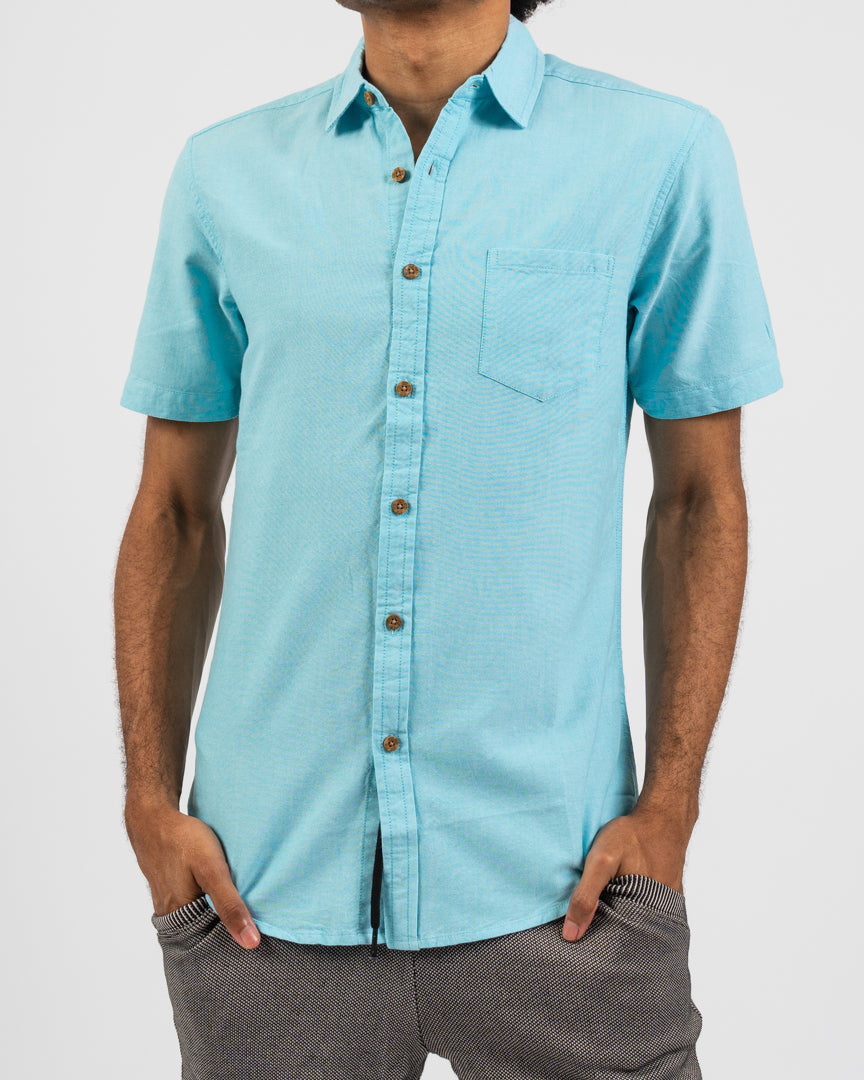 Breezy Blue Organic Pocket Oxford Shirt Breezy Blue Organic Pocket Oxford Shirt