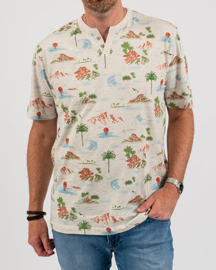 Hawaii Coast 2 Button Tee