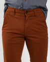 Chestnut Stretch Sateen Slim-Fit Chino