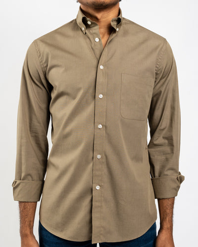 Khaki Organic Cotton Poplin Shirt