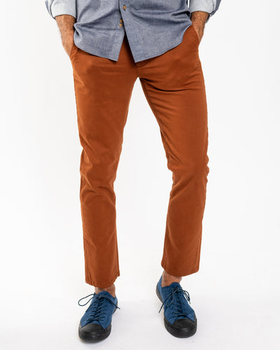 Chestnut Stretch Sateen Slim-Fit Chino