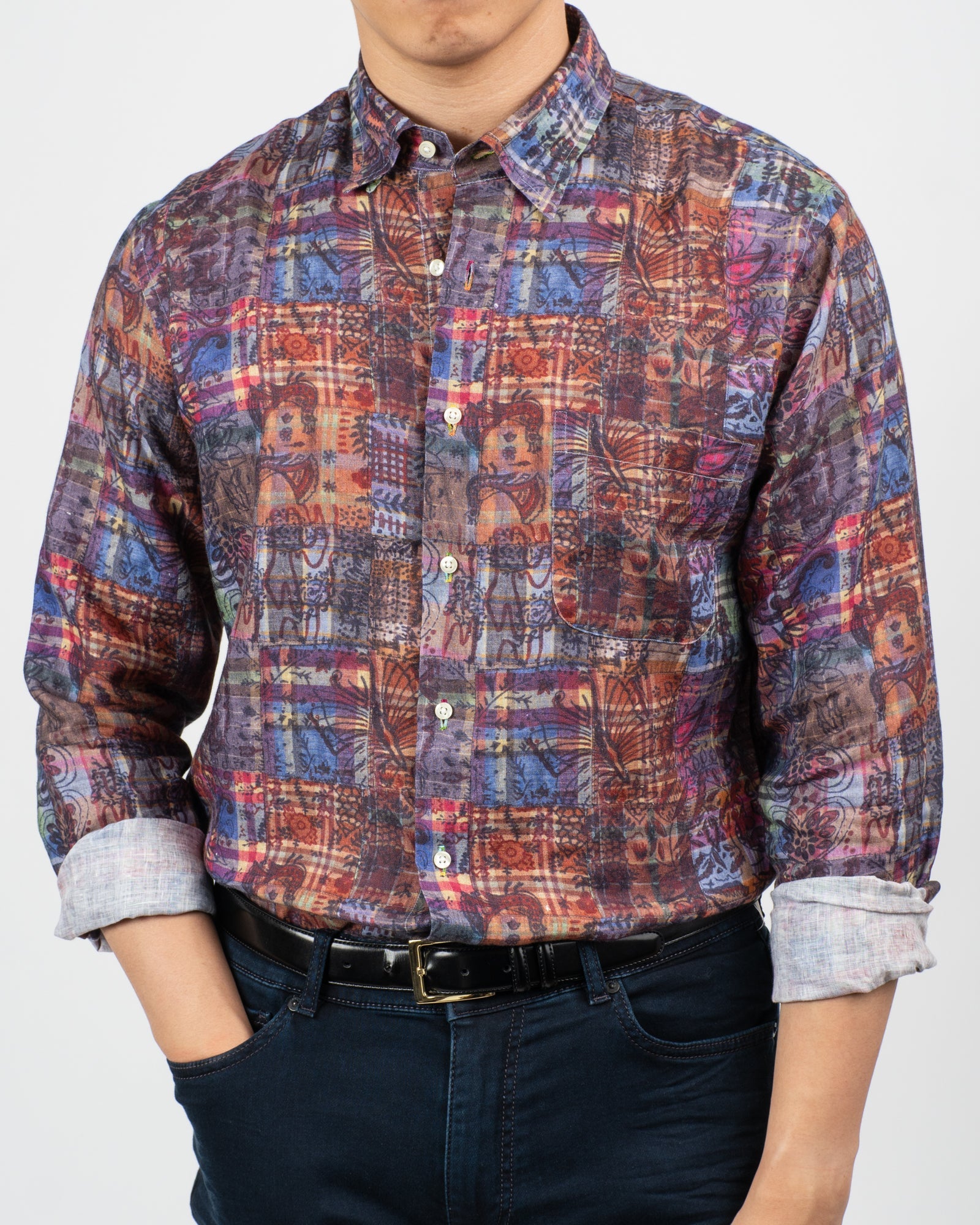 Japanese Patchwork Linen Shirt