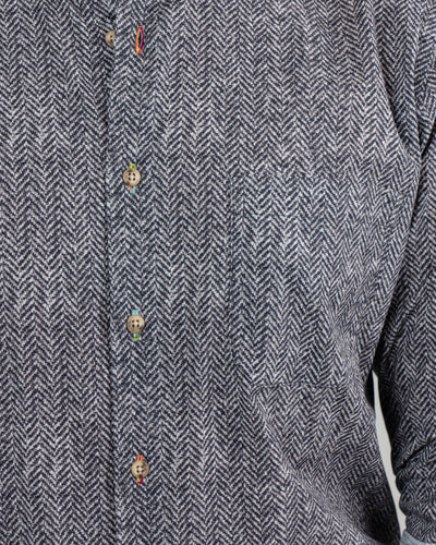 Black/White Herringbone Shirt