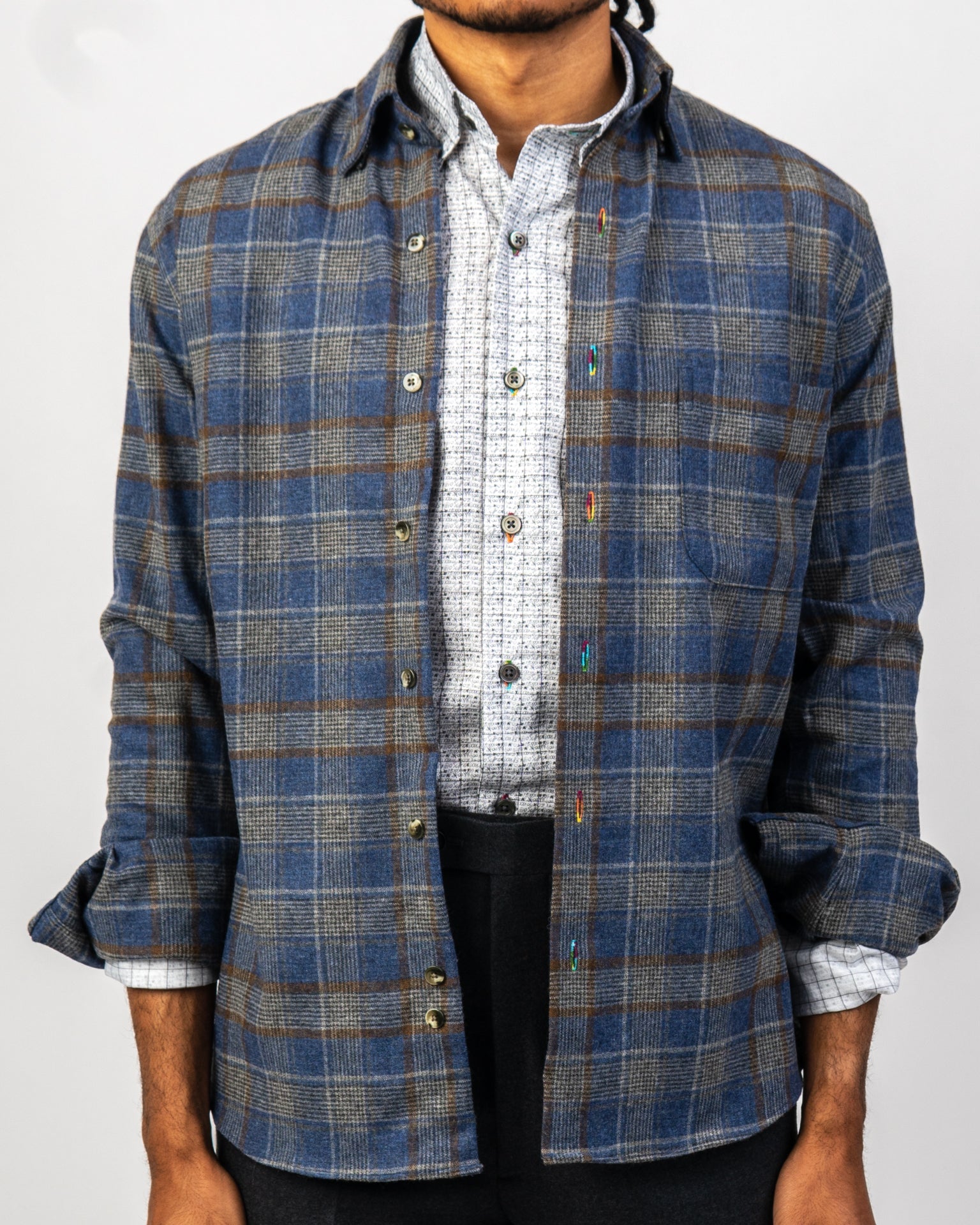 Large Plaid Wool Overshirt