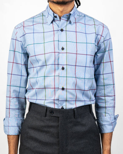 Lt Blue Tattersall Shirt