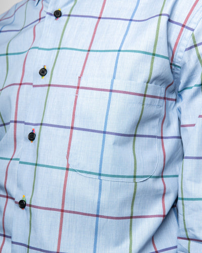 Lt Blue Tattersall Shirt