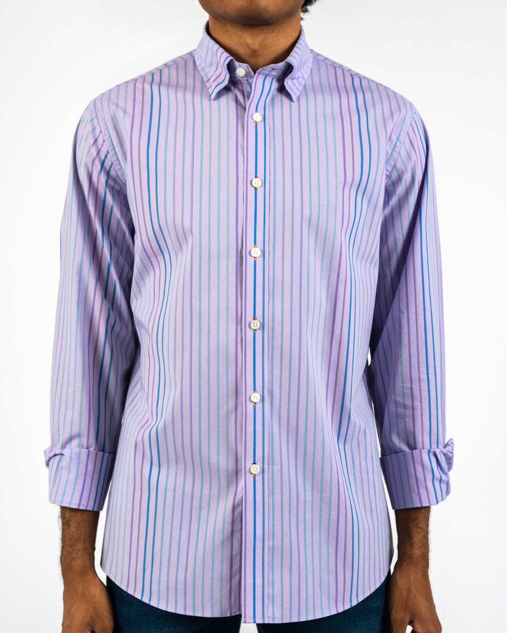 Amethyst Vintage Stripe Cotton Slim-Fit Shirt