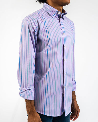 Amethyst Vintage Stripe Cotton Slim-Fit Shirt