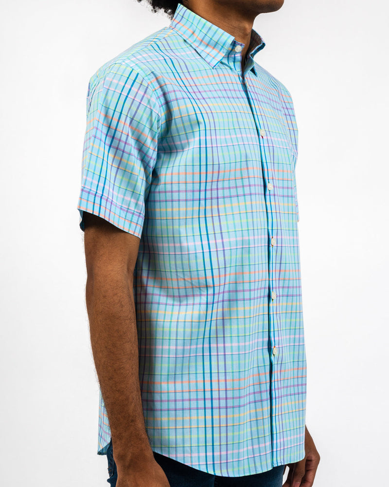 Color Wheel Short Sleeve Cotton Slim-Fit Shirt