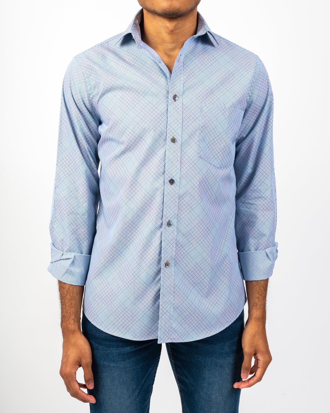 Davis Bias Check Slim-Fit Shirt