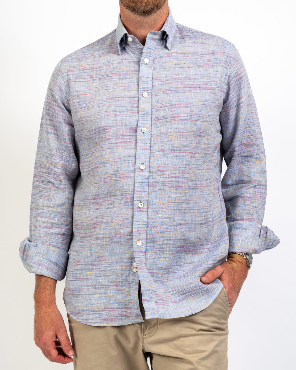 alexander julian dress shirts Ikat Grey Linen Slim-Fit Shirt