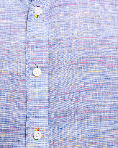 Ikat Grey Linen Slim-Fit Shirt